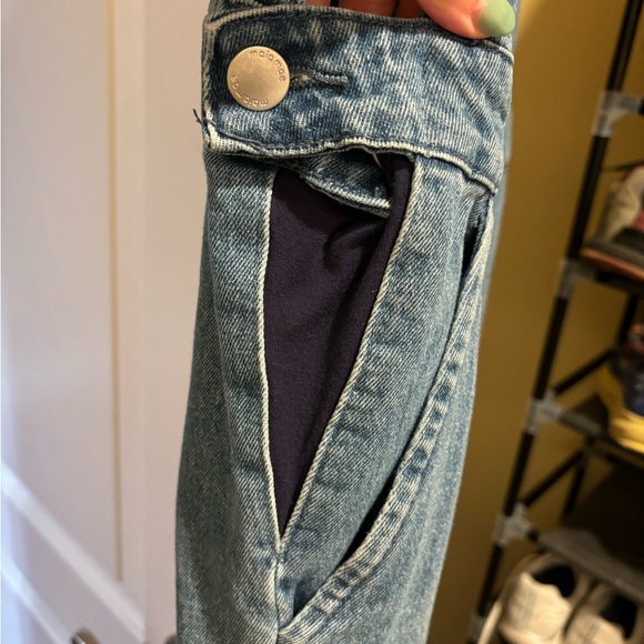 Maiamae denim  blue jean maternity overalls 2 - Picture 3 of 5